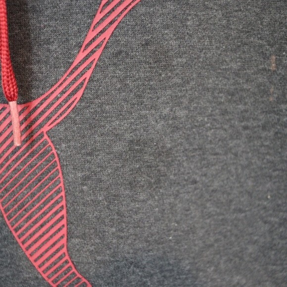 Puma Gray Graphic Logo Hoodie Sweatshirt  Athletic Athlesiure LG - Picture 4 of 12